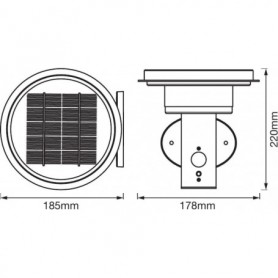 Aplica LED solara pentru exterior cu senzor de lumina si miscare Ledvance Endura Style Solar Wall Sensor Double Circle, 6W, 3.2 