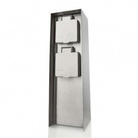 Priza pentru exterior Philips myGarden Rock, impamantare laterala, IP44, Inox