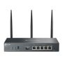 "Omada AX3000 Wi-Fi 6 Gigabit VPN Router PORT: 1× Gigabit SFP WAN/LAN Port, 1× Gigabit RJ45 WAN Port, 4× Gigabit WAN/LAN RJ45 Po