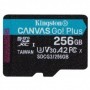 MicroSD Kingston Canvas GO Plus 256GB, Class 10 - UHS I, U3, V30, A2