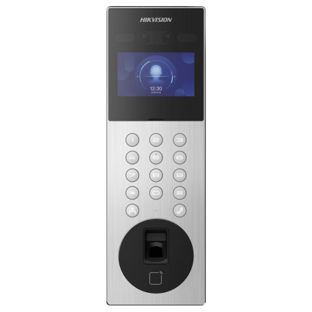 Videointerfon de exterior IP cu recunoastere faciala si pin digitala Hikvision DS-KD9203-ME6, recunoaste pana la 5000 imagini fa