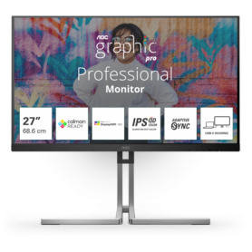"Monitor AOC 27"" Q27U3CV, Diagonal (inch): 27, Diagonal (cm): 69, Aspect ratio: 16:9, Panel: QD-IPS, Resolution: 2560x1440, Ref