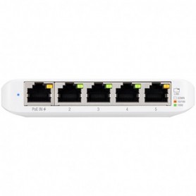 Ubiquiti USW-Flex-Mini-5 5-Port managed Gigabit Ethernet switch powered by 802.3af/at PoE or 5V, 1A USB-C power adapter