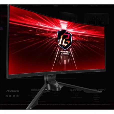 Asrock 34" Curved Gaming Monitor, Rezolutie: WQHD 3440x1440, Refresh rate: 165Hz, Timp raspuns: 1ms (MPRT), unghi vizualizare: 1