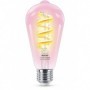 Bec LED RGB inteligent Philips Filament Bulb Clear ST64, Wi-Fi, E27, 6.3W (40W), 470 lm, lumina alba si color (2200-6500K)