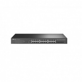 "JetStream™ 24-Port Gigabit L2+ Managed Switch with 4 10GE SFP+ Slots and UPS Power Supply PORT: 24× Gigabit RJ45 Ports, 4× 10G 