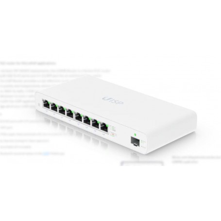 UBIQUITI UISP-R GIGABIT POE ROUTER pentru aplicatii MicroPOP, interfata: 8 x 10/1001000, 1 x 1G SFP, Procesor: Dual-core 880 MHz
