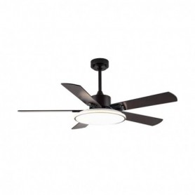Plafoniera LED cu ventilator 2R, 24W, 2880 lm, lumina alba (3000-4000- 6000K), IP20, 52cm, Metal/Plastic, Negru, Telecomanda inc