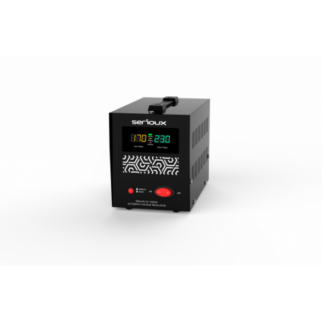 Stabilizator de tensiune Serioux Relay 101-1500VA, putere 1500VA/900W, tip releu, transformator toroidal, interval tensiune intr