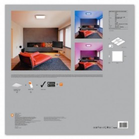 Panou LED RGB inteligent Ledvance SMART+ Wifi PLANON 450, 28W, 2100 lm, lumina alba si color (3000K), IP20, 450x450x56mm, alumin